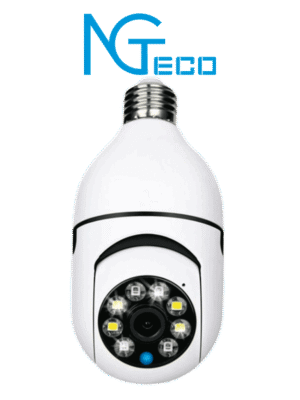 NGTECO NGSH01C2IN - Foco con Cámara Inteligente WiFi / 2MP / Visión PTZ 355° / Lente HD 4mm / Visión Nocturna IR + Luz Blanca / Audio 2 Vias / Almacenamiento Local y en la Nube / Onvif / Compatible con Alexa y Asistente de Google