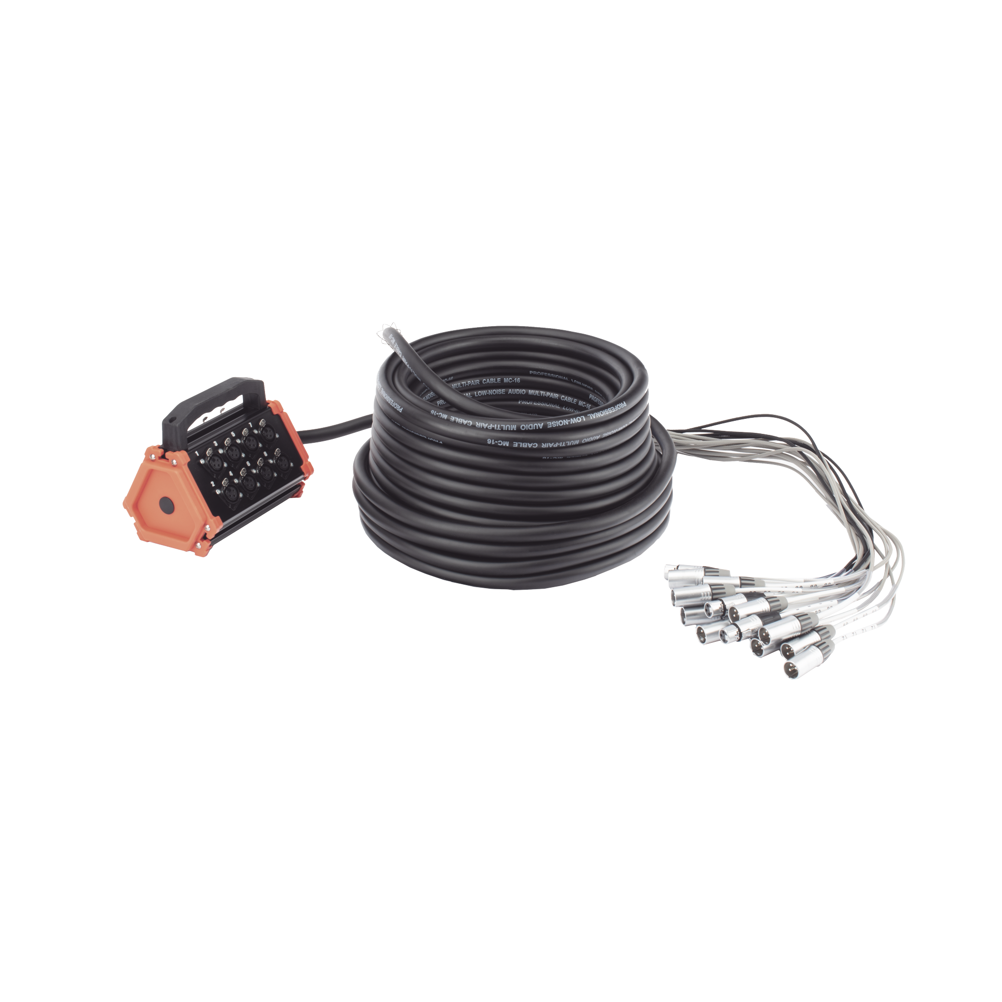 Seetronic csbt1204l30m Stagebox, 12+4 canales, 4 extremos son SCMM3, los otros 12 extremos son SCMF3.