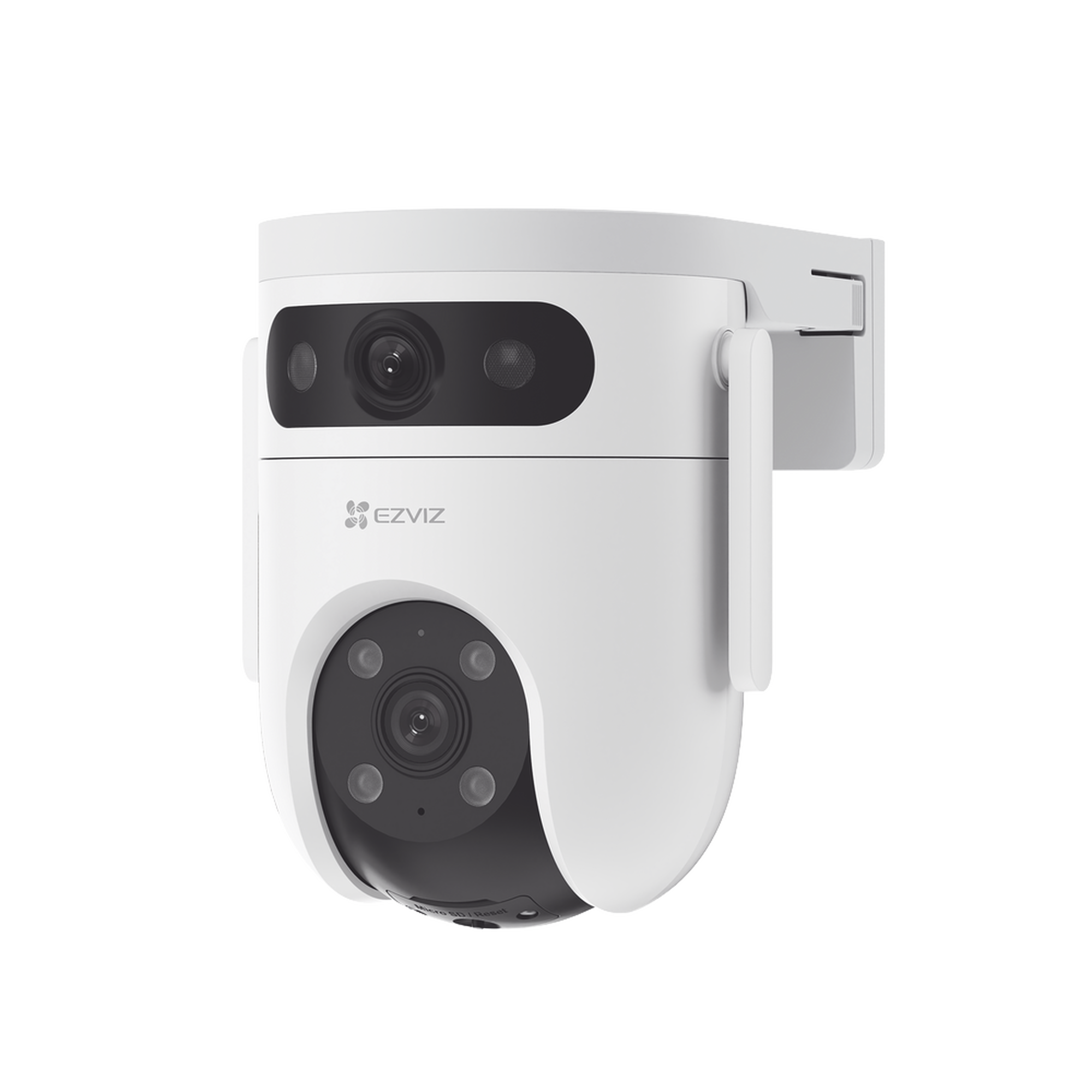 Ezviz csh9c10mp Cámara PT Doble Lente / 10 Megapixel (5MP+5MP) / IA Detección Humana y Vehiculo / Vision Nocturna a Color / Sirena y Luz Estroboscópica / Vista Simultánea de Cámara PT y Cámara Fija / Protección IP65 / Audi