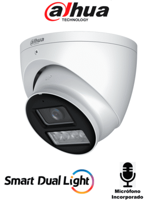 DAHUA HAC-HDW1239TN-IL-A-S3 - Camara Domo de 2 Megapixeles/ Iluminador Dual Inteligente+Full Color/ Lente de 2.8 mm/ 107 Grados/ Microfono Integrado/ WDR Real de 130 dB/ 40 Metros de Iluminación IR y Visible/ IP67/ #MCI2 #MCC