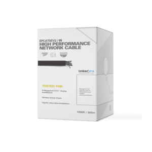 Linkedpro By Epcom ep-cat-5e-v2/w Bobina de 305 m (1000 ft) Cat5e, aleación de cobre y aluminio ( CCA ) color blanco, uso interior