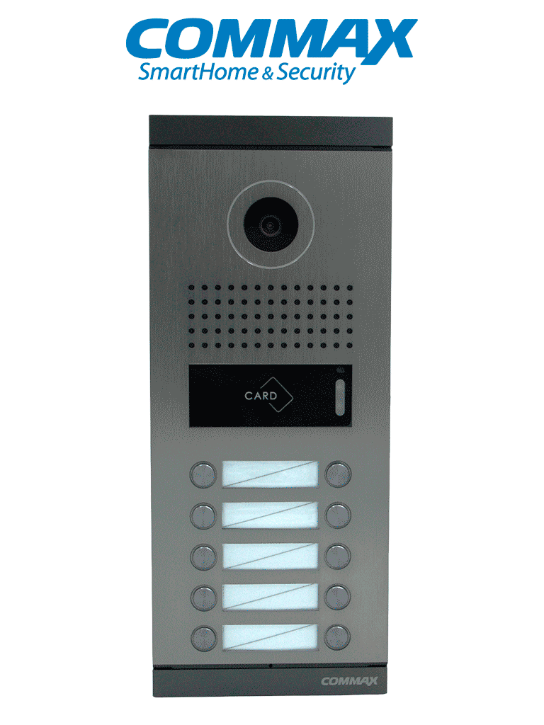 COMMAX DRC10MLRF1 - Frente de Calle Departamental para 10 Monitores con Conexión Directa de 4 Hilos y Apertura con Tarjeta Mifare o Monitor