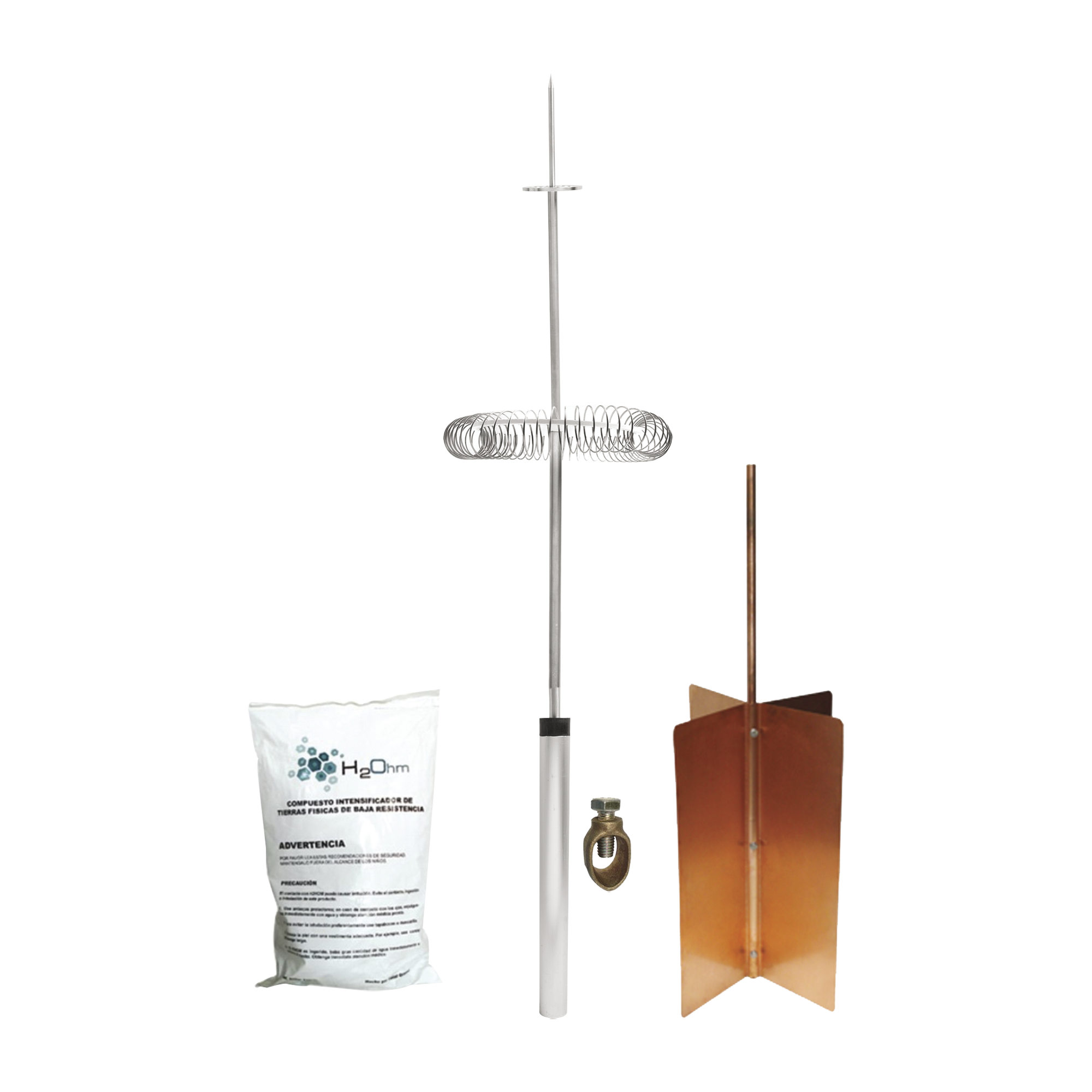 Total Ground kitdipolobasic Kit Básico de Pararrayo con Punta Dipolo y Electrodo Tipo Rehilete. Instalación en Poste o Torre.