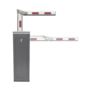 Accesspro ktxbfrba4 Kit de Barrera Vehicular Derecha y Brazo ARTICULADO de 4 Metros / Finales de Carrera Ajustables por Programación / Movimiento Fluido / Diseño Elegante Color Gris / Con Corona Led Semaforizada
