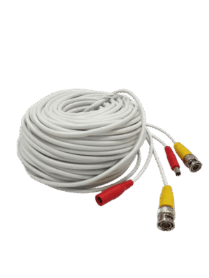 TCE LMG-BNC20W - Cable Armado para Video y Energía 20m, BNC Macho y Alimentación DC, Color Blanco, Ideal para Instalaciones de CCTV