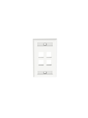 PANDUIT NK4FWHY - Faceplate de pared / 4 puertos / Color Blanco /La placa frontal NetKey es compatible con un módulo Keystone