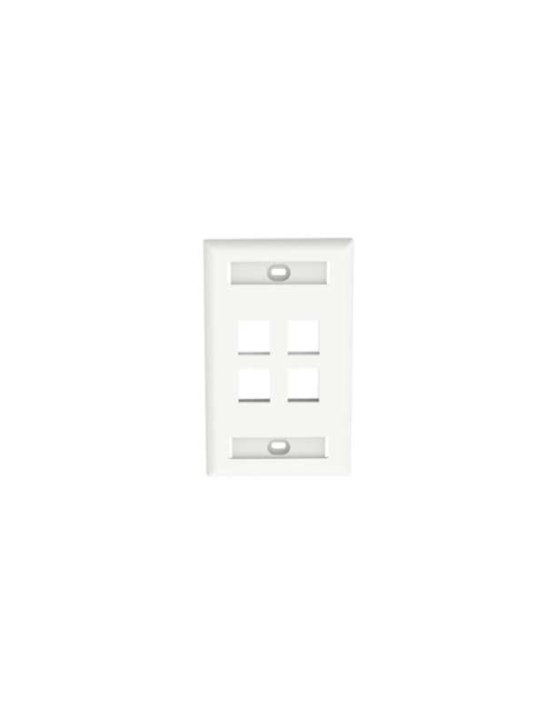 PANDUIT NK4FWHY - Faceplate de pared / 4 puertos / Color Blanco /La ...
