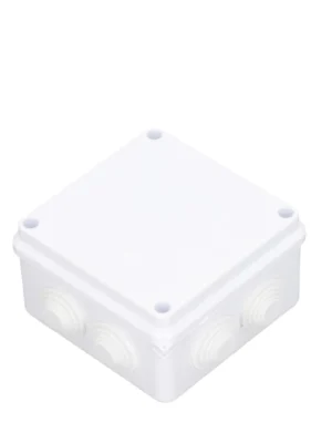 SAXXON PB100 - Caja de conexiones con 7 entradas / PVC libre de halógenos / Compatible con cámaras Bullet / Domo / Dimensiones 100 x 100 x 70 mm (Ancho x Alto x Fondo) / IP55