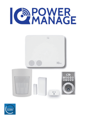 QOLSYS IQ4 NS POWER MANAGE Automation KIT - Paquete que contiene Sistema IQ 4 NS POWER MANAGE, 1 sensor PIR inalámbrico PGP9914, 1 sensor magnético inalámbrico PG9303, 1 enchufe inteligente y una cerradura power G #IQPM