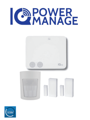 QOLSYS IQ4NS POWER MANAGE PACK - Paquete que contiene Sistema de Alarma IQ4 NS autocontenido sin pantalla, 1 sensor PIR inalámbrico PGP9914 y 2 sensores magnéticos inalámbricos PG9303 #IQPM