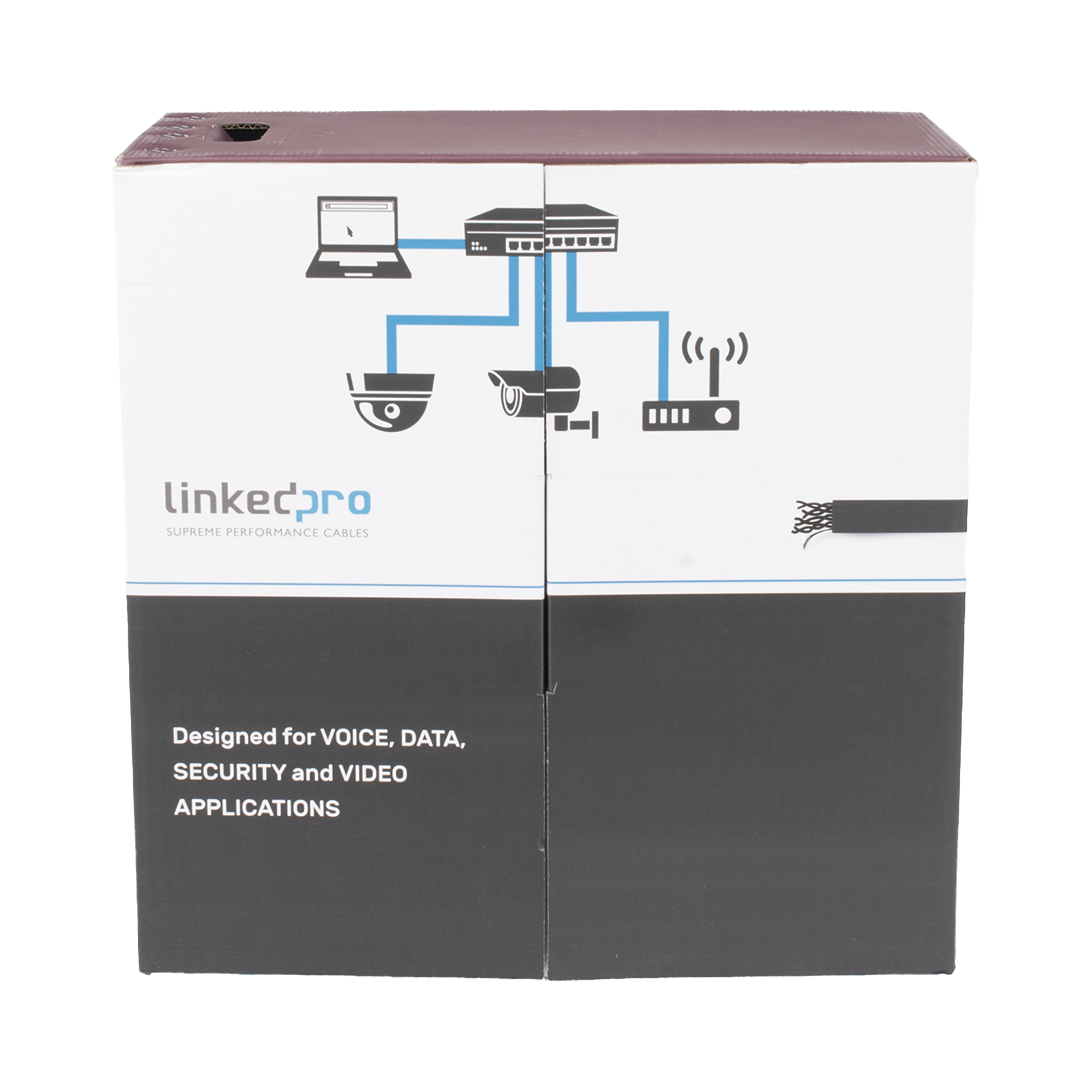 Linkedpro By Epcom procat5extlitedj Bobina de Cable UTP 305 m, Cat5e Con DOBLE FORRO, para Exterior, CLIMAS EXTREMOS, Color Negro