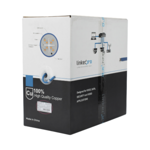 Linkedpro By Epcom procat6r Bobina de cable de 305 metros Cat6+, CMR, CALIBRE 23 ALTO RENDIMIENTO, ETL,UL, color azul, super flexible, para aplicaciones de video vigilancia, video HD, y redes de datos. Uso interior.