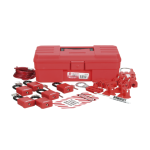 Panduit psl-kt-cona Kit de Bloqueo LOTO para Contratistas con Componentes (Color Rojo).