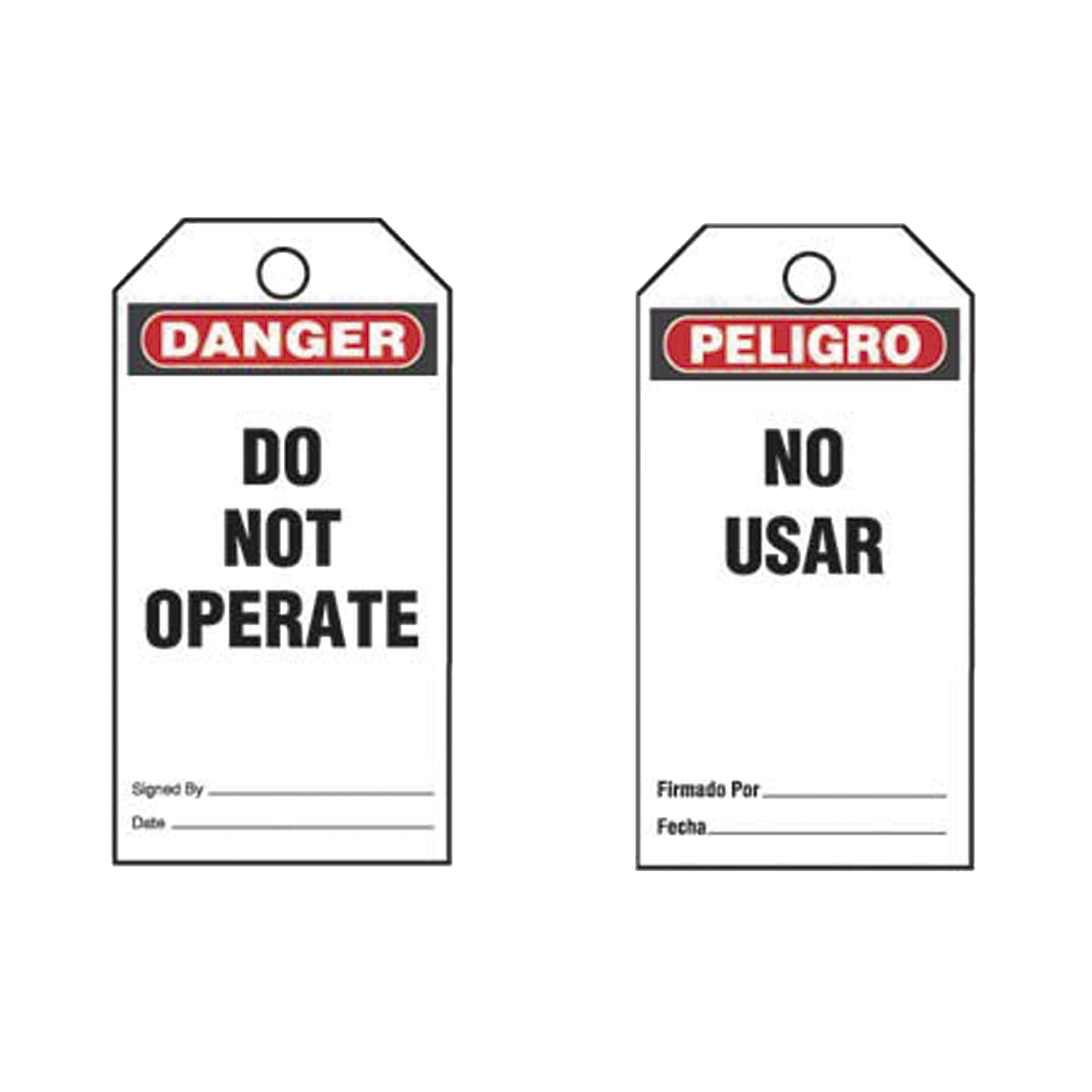 Panduit pvt-161-q-s Paquete de 25 Etiquetas de Seguridad, Con Texto Peligro, No Usar, de 76 x 146 mm, Color Negro Sobre Blanco