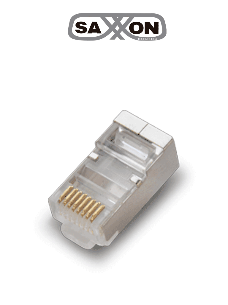 SAXXON S901E - Conector plug RJ45 para cable UTP con guía / CAT 6 / Blindado / Paquete 100 piezas #TWCAB