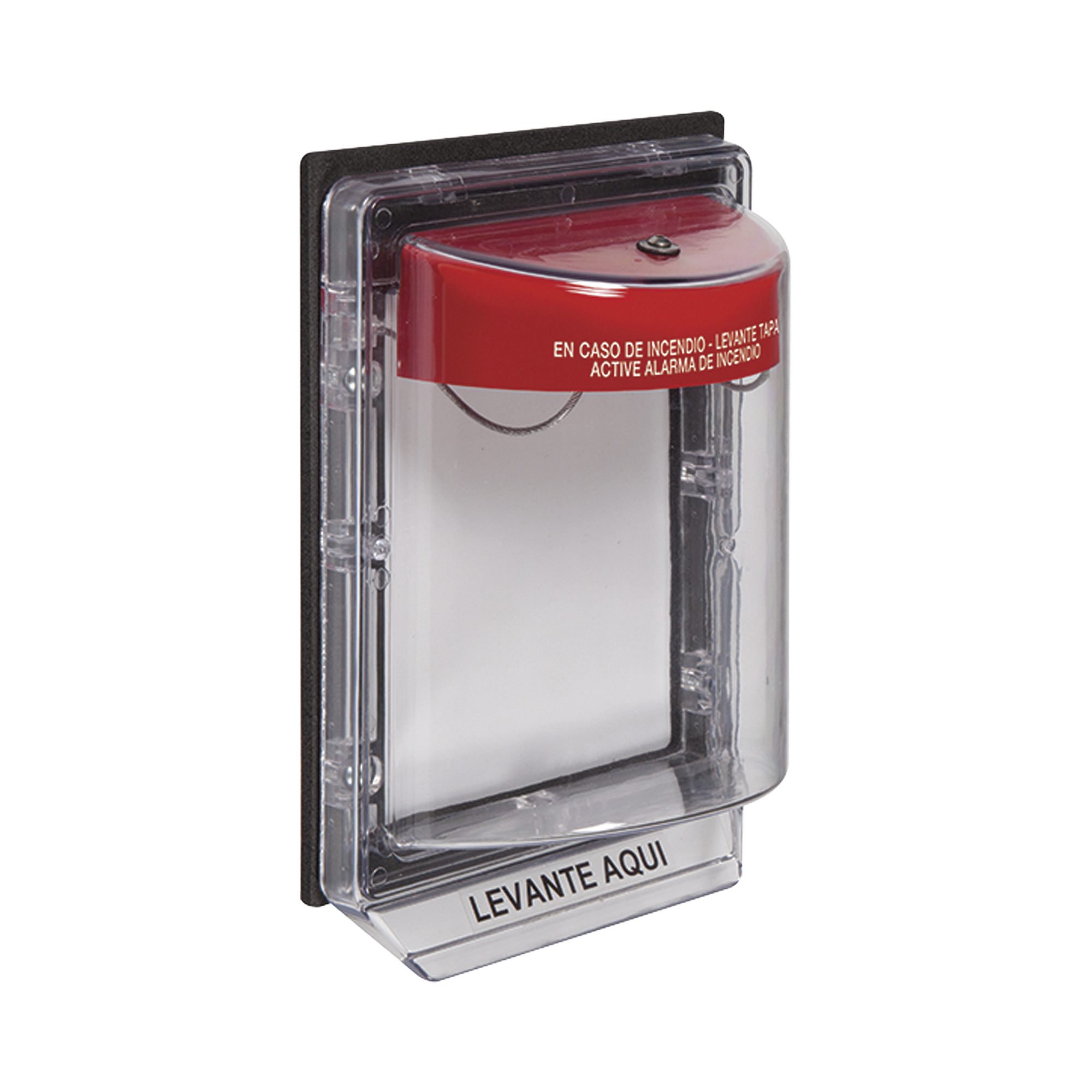Sti sti-1150-es Cubierta Protectora Serie Stopper II® De Policarbonato, Con Alarma, Montaje en Superficie, Interior/Exterior, Etiqueta en Español