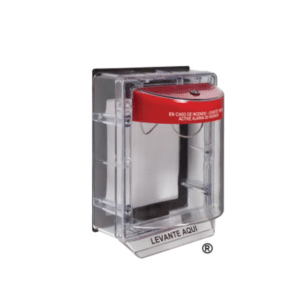 Sti sti3150es Cubierta Protectora De Policarbonato, Sin Sirena, Con Espaciador Transparente, Texto En Español, Listado UL/cUL, 7Alto x 5 Ancho x 5.2 Profundidad, Serie Weather Stopper®