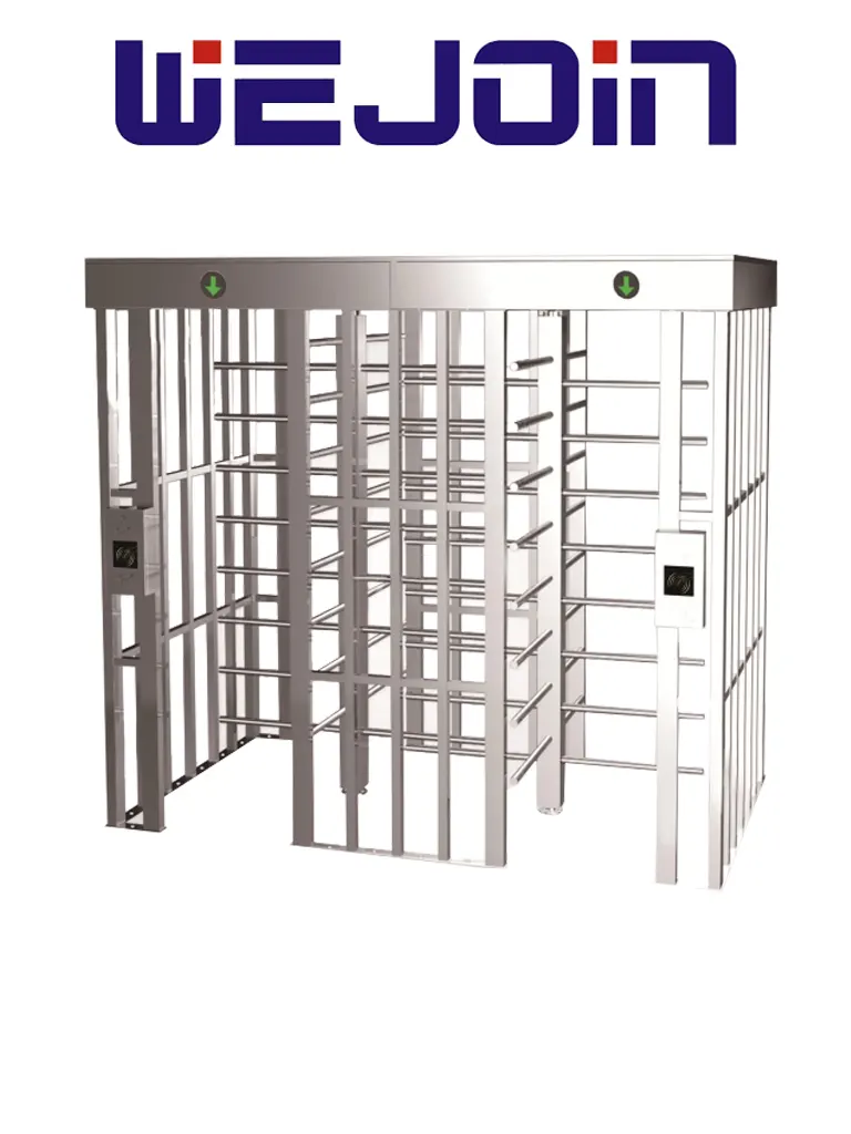WEJOIN WJFTH613B - Torniquete de Doble Carril de Cuerpo Completo Bidireccional en Acero 304 Inoxidable IP68 para Exterior 5 Millones de Ciclos pase 25-35 Personas por Minuto Compatible con Controles de Acceso