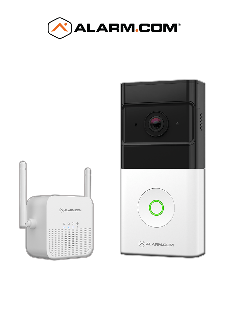 ALARM.COM VIDEO PORTERO CON TIMBRE - Timbre Inteligente con vídeo Portero Inalámbrico de alarm.com /Wi-Fi / IP66 /1080P / 160° apertura horizontal. Batería incluida. #Alarm.com #LIVE
