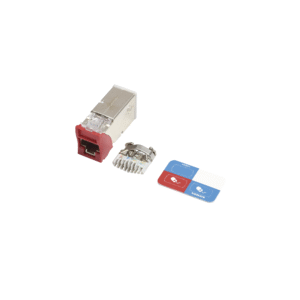 Siemon z6as03 Jack Z-MAX Cat6A, Blindado, Montaje híbrido en Placa de Pared (Plano y Angulado), Color Rojo