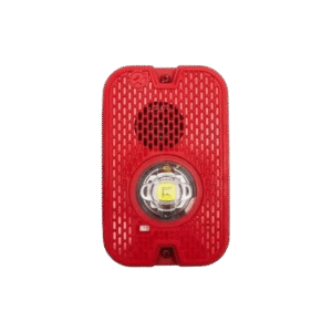 System Sensor p2grkled Sirena con Lámpara LED Estroboscópica / a 2 Hilos / Montaje en Pared / 16 a 24 Vcd / Configuración Estroboscópica Seleccionable / Texto en Inglés / Color Rojo / Uso exterior
