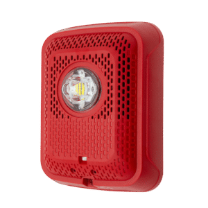 System Sensor spsrled Bocina con Lámpara Estroboscópica, Montaje en Pared, Color Rojo, Nuevo Diseño Moderno y Elegante y Menor Consumo de Corriente