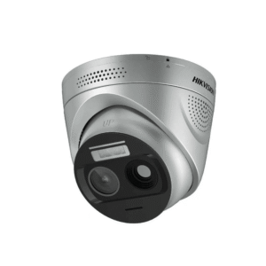 Hikvision hfvt343 (HikFire) Cámara IP Turret de Detección Térmica de Incendios / Detección de Llamas y Temperaturas Anormales / 4 Megapíxel (Lente Óptico) + 1 Megapíxel (Lente Térmico) / Compatible con Hik-Connect