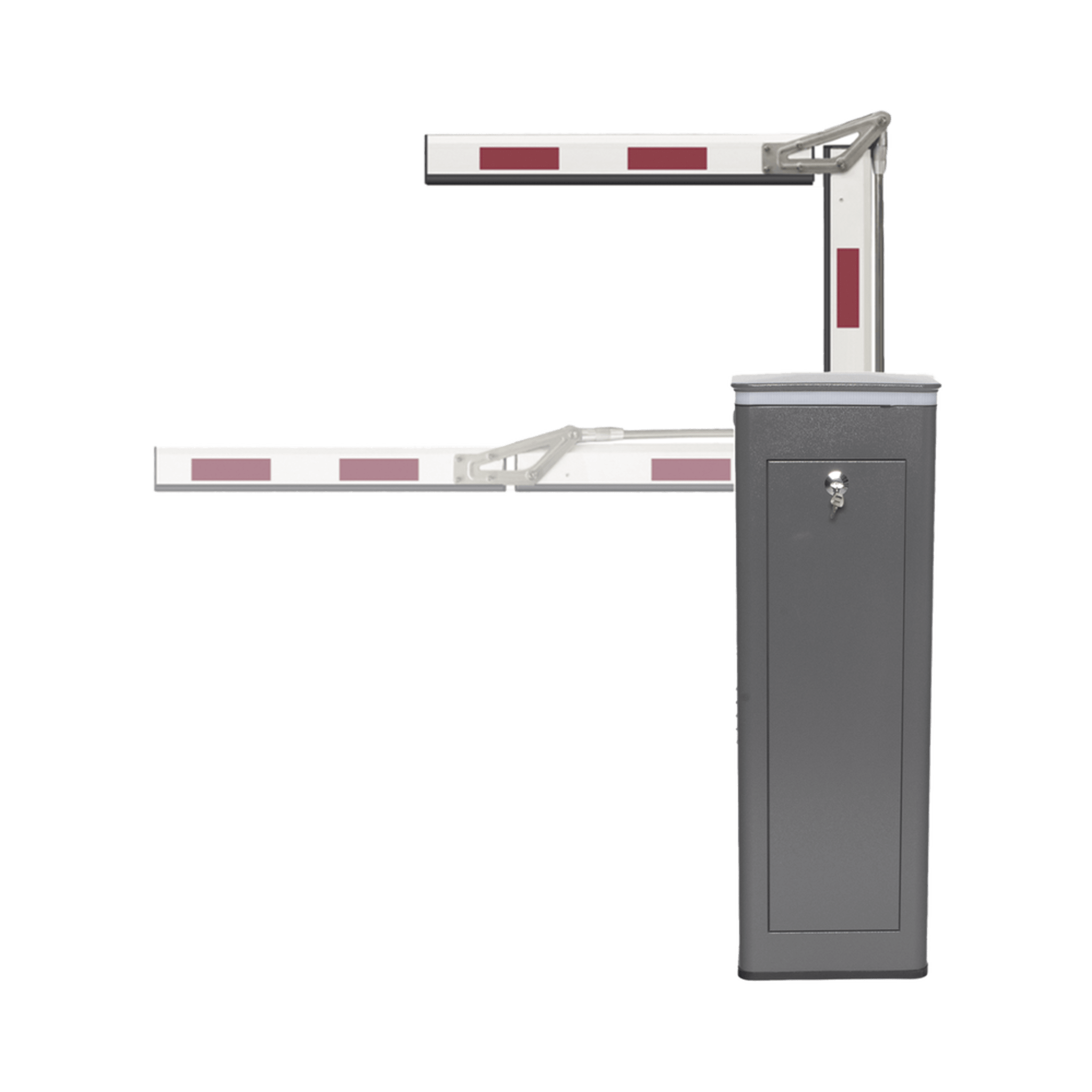 Accesspro ktxbflba3 Kit de Barrera Vehicular Izquierda y Brazo ARTICULADO de 3 Metros / Finales de Carrera Ajustables por Programación / Movimiento Fluido / Diseño Elegante Color Gris / Con Corona Led Semaforizada