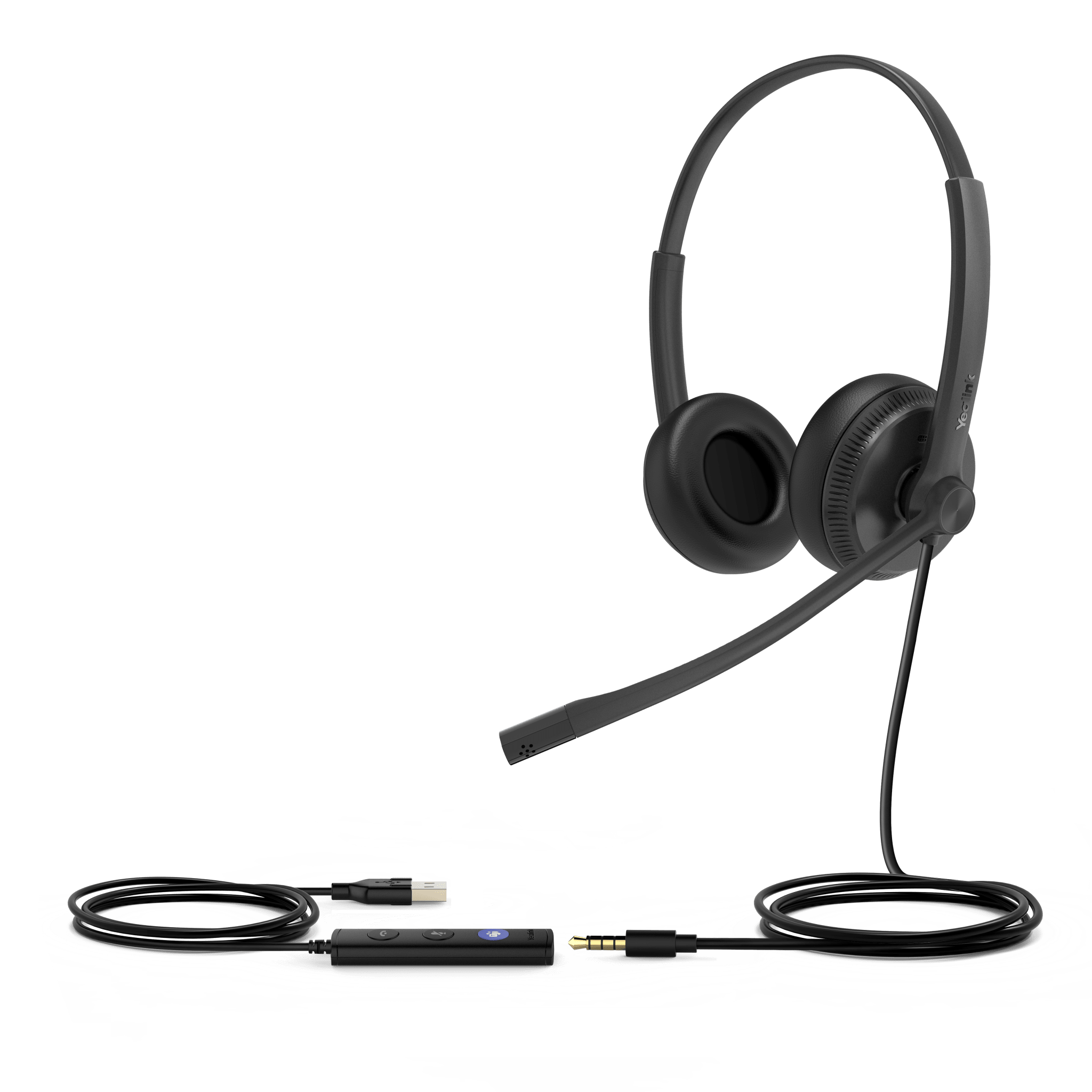 Yealink uh34dualteams Diadema USB Alámbrica Yealink UH34 Dual Teams C/ Almohadillas de Cuero Compatible con Teléfonos IP Yealink y Computadoras