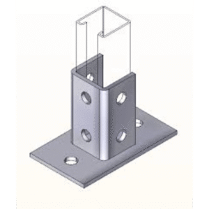 Anclo anchn01 Base Cuadrada con 4 Perforaciones para Perfil Sencillo.
