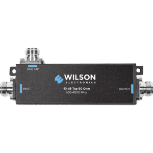 Wilsonpro / Weboost 859119 Separador TAP -10 dB con rango de frecuencia de 575 a 6000 MHz. Ideal para separar las antenas a diferentes longitudes de cable coaxial. 50 Ohm. Conectores N Hembra.