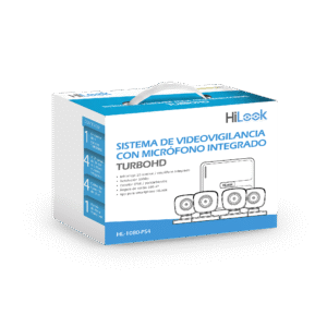 Hilook By Hikvision hl-1080-ps4 (MICRÓFONO Integrado) Kit TurboHD 1080p Lite / DVR 4 canales / Audio por Coaxitron / 4 Cámaras Bala de Policarbonato con Micrófono Integrado