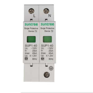 Suntree sup1h40/220vac/2p Supresor de Picos Transitorios de Voltaje, Diseñado Para Sistemas Fotovoltaicos, Uso en Corriente Alterna 220 Vca ,2 Polos.