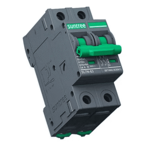 Suntree sl7n63c16/2p Protección Térmica/ Interruptor 2P, 16 A,  Corriente Directa  800 Vcc para Aplicación Fotovoltaica Montaje Riel DIN