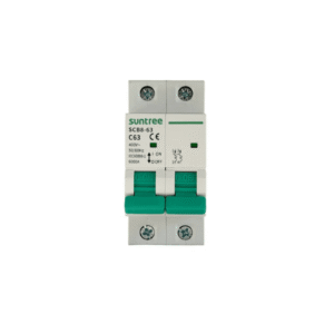 Suntree scb8-63c32/2p Protección Térmica/ Interruptor 2P, 32 A,  Corriente Alterna 400Vca para Aplicación Fotovoltaica Montaje Riel DIN