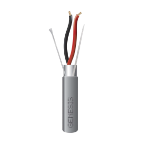 Genesis 2221-1009/1000 Carrete de 305 Metros de Cable / 2 x 16 AWG / Riser / Blindado / Tipo CMR-CL3R-FPLR-FT4 / Color Gris / Aplicaciones de alarmas de intrusión/Control de Acceso/ Automatización / Interfonos y Tv Porteros.