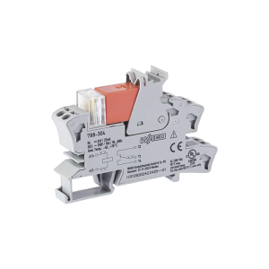 Wago 788-304 Módulo con Relé, 24 VCC, 1 Inversor, 16 A, LED Rojo, Push-in CAGE CLAMP®, Montaje Carril DIN-35, IP20, Gris