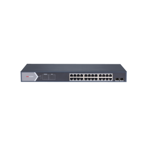 Hikvision ds-3e1526p-si Switch Gigabit PoE+ / Administrable / 24 Puertos 1000 Mbps PoE+ / 2 Puertos SFP / Configuración Remota desde Hik-PartnerPro / PoE Extendido 250 Metros / 370 Watts