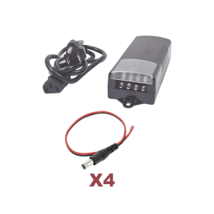 Epcom Powerline k1-ps12dc4c Kit con fuente EPCOM con salida de 12 Vcc a 5 Amper con 4 salidas / Incluye conectores