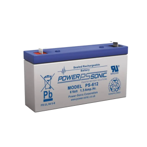 Power Sonic ps612-f1 Batería 6V, 1.2AH, Para Respaldo, Tecnologías AGM/VRLA, 5 Años Vida Útil, Terminales F1, Reconocida UL