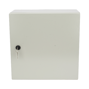 Precision pst404020ar Gabinete de Acero IP66 Uso en Intemperie (400 x 400 x 200 mm) con Placa Trasera Interior de Metal y Compuerta Inferior Atornillable (Incluye Chapa y Llave PST407)