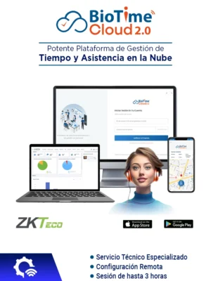 Zkteco nfzk00431[btc-ser] ZKTECO BIOTIMECLOUD-SER - Servicio de Configuración Remota (3 Hrs) para BioTime Cloud 2.0, Programación mediante su Ejecutivo de Ventas