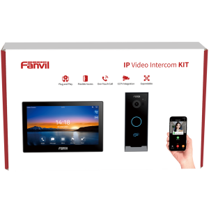 Fanvil vik-01 Kit Videoportero IP Fanvil VIK-01, Estación Interior SIP i504W + Frente de Calle i60, Llamadas HD, Desbloqueo Remoto, App Fanvil Link, Wi-Fi 2.4G/5G, PoE