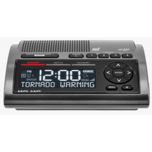 Midland wr400 Radio de Alerta Meteorológica WR400 / 7 Canales NOAA y Environment Canada / Almacena 10 Alertas / Sirena de 85 dB / Reloj Dual con Alarma / Carga USB / Certificado Public Alert