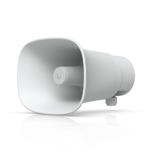 Ubiquiti up-ai-horn-speaker-w UniFi Protect AI Horn Speaker, Altavoz IP 120 dB, PoE+, Alerta AI Avanzada, Montaje Pared, Esquina y Poste, IP66