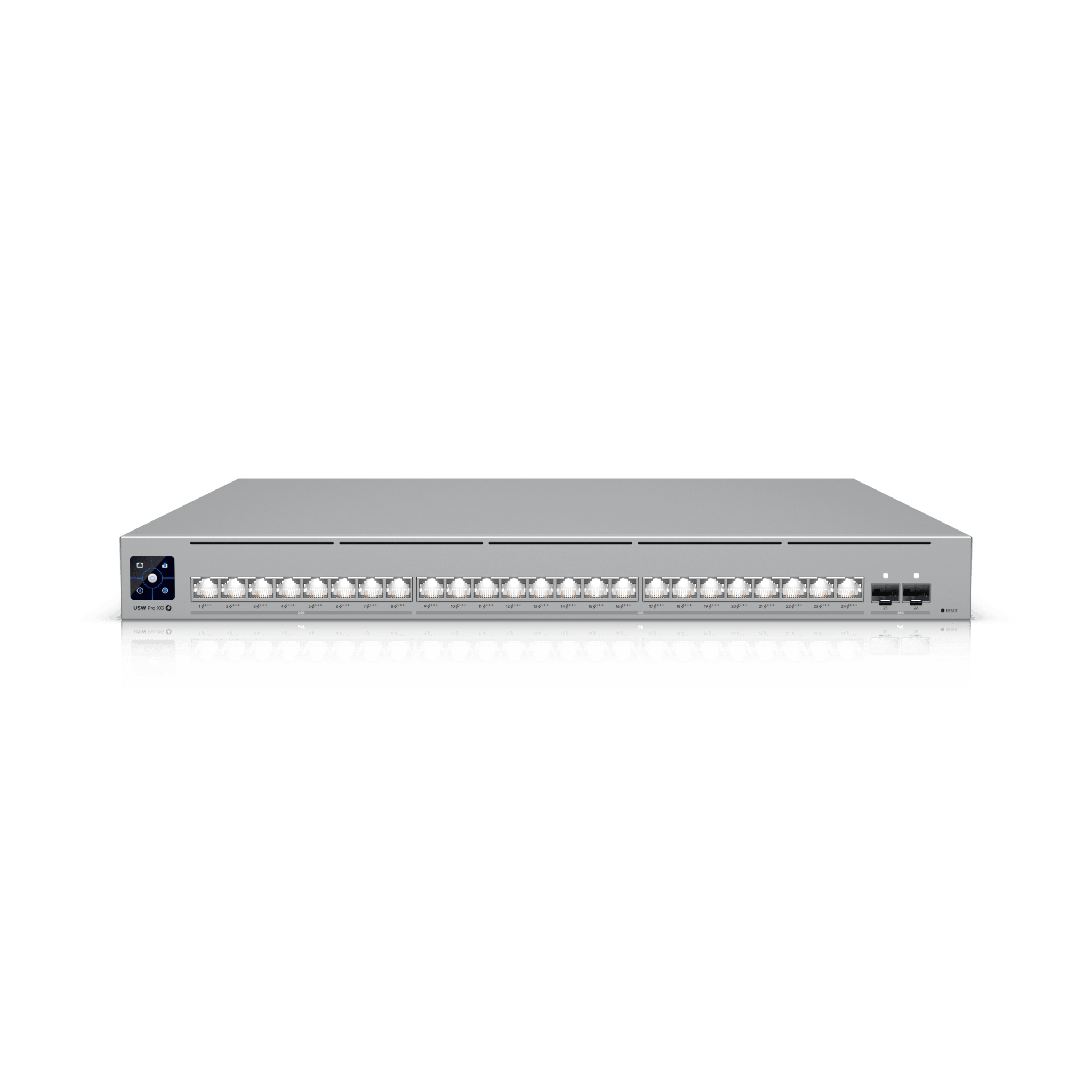 Ubiquiti usw-pro-xg-24-poe UniFi Switch USW-Pro-XG-24-PoE / Capa 3 / 24 puertos PoE+++ (16 × 10 GbE, 8 × 2,5 GbE) + 2 puertos SFP28 25 G / 720 W PoE total