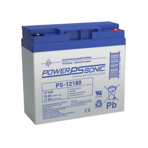 Power Sonic ps-12180-m5 Batería 12V, 18AH, Para Respaldo, Tecnologías AGM/VRLA, Diseño De Vida Útil 5 Años, Terminales Tipo M5, Listada UL, Libre De Mantenimiento