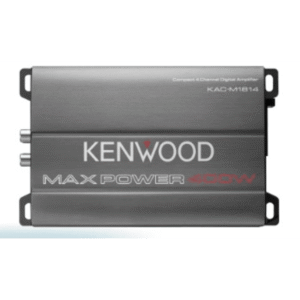 Kenwood kacm-1814 Amplificador Clase D KAC-M1814 / 400W Max / 45W x 4 RMS (4?) / 45W x 4 RMS (2?) / 90W x 2 Puenteado / Filtros Ajustables HPF/LPF / Entrada a Nivel de Altavoz / Recubrimiento Conformal / Compacto / Para Automóvil, Marina, ATV y Motocicle