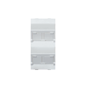 Simon sm-fp-4-keya (S80CMD64/9) Placa Voz y Datos Inclinada con Guardapolvo y Adaptador Cuádruple para RJ45 Keystone