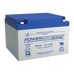 Power Sonic ps-12260-m5 Batería 12V, 26AH, Para Respaldo, Tecnologías AGM/VRLA, 5 Años Vida Útil, Terminales M5, Reconocida UL